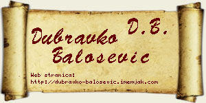 Dubravko Balošević vizit kartica